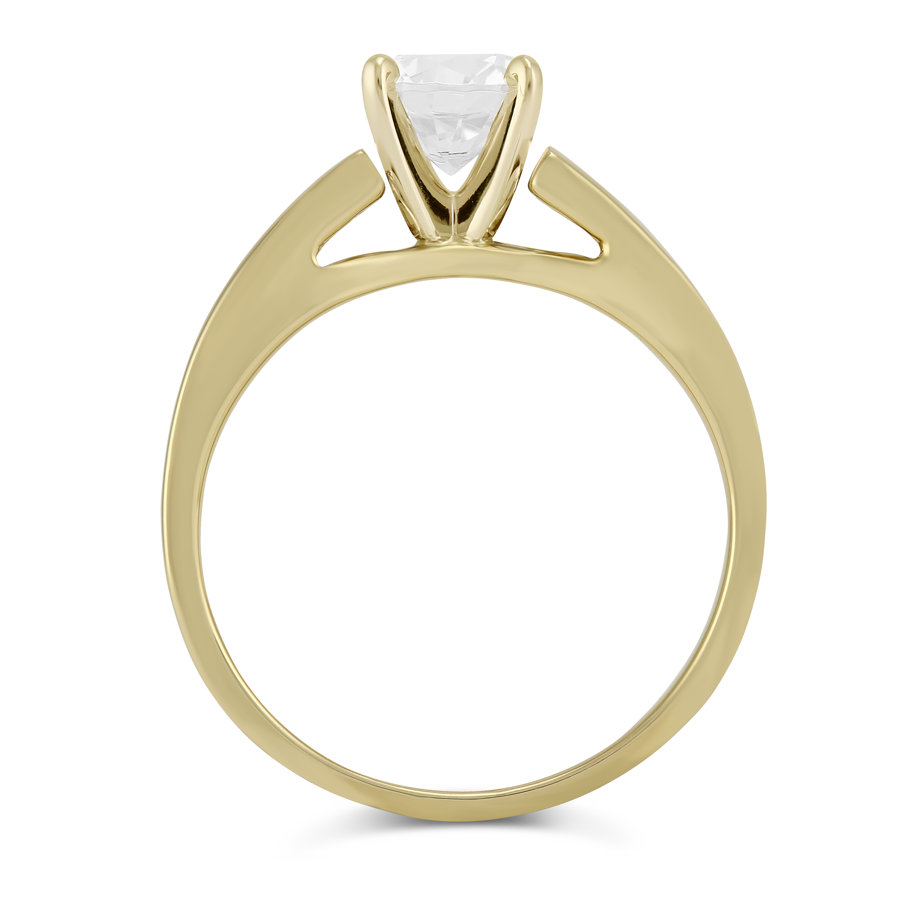 Yellow Gold Petite Channel Set Princess Cut Diamond Ring Setting