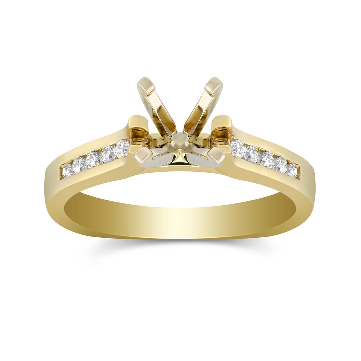 14K Yellow Gold Petite Channel Set Round Diamond Ring Mounting | Borsheims