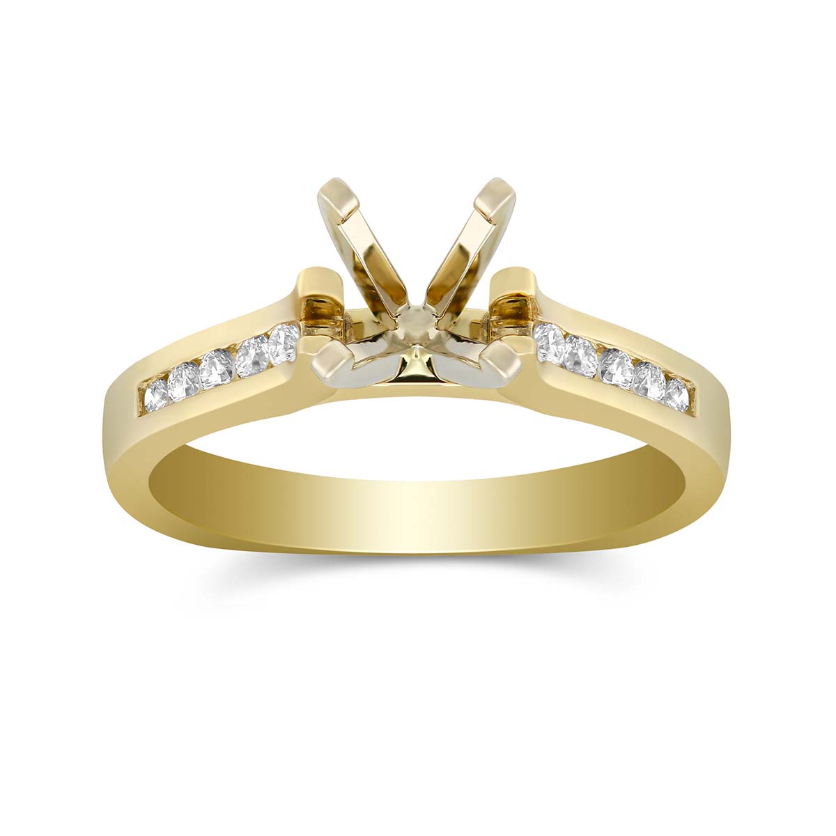14K Yellow Gold Petite Channel Set Round Diamond Ring Mounting Borsheims