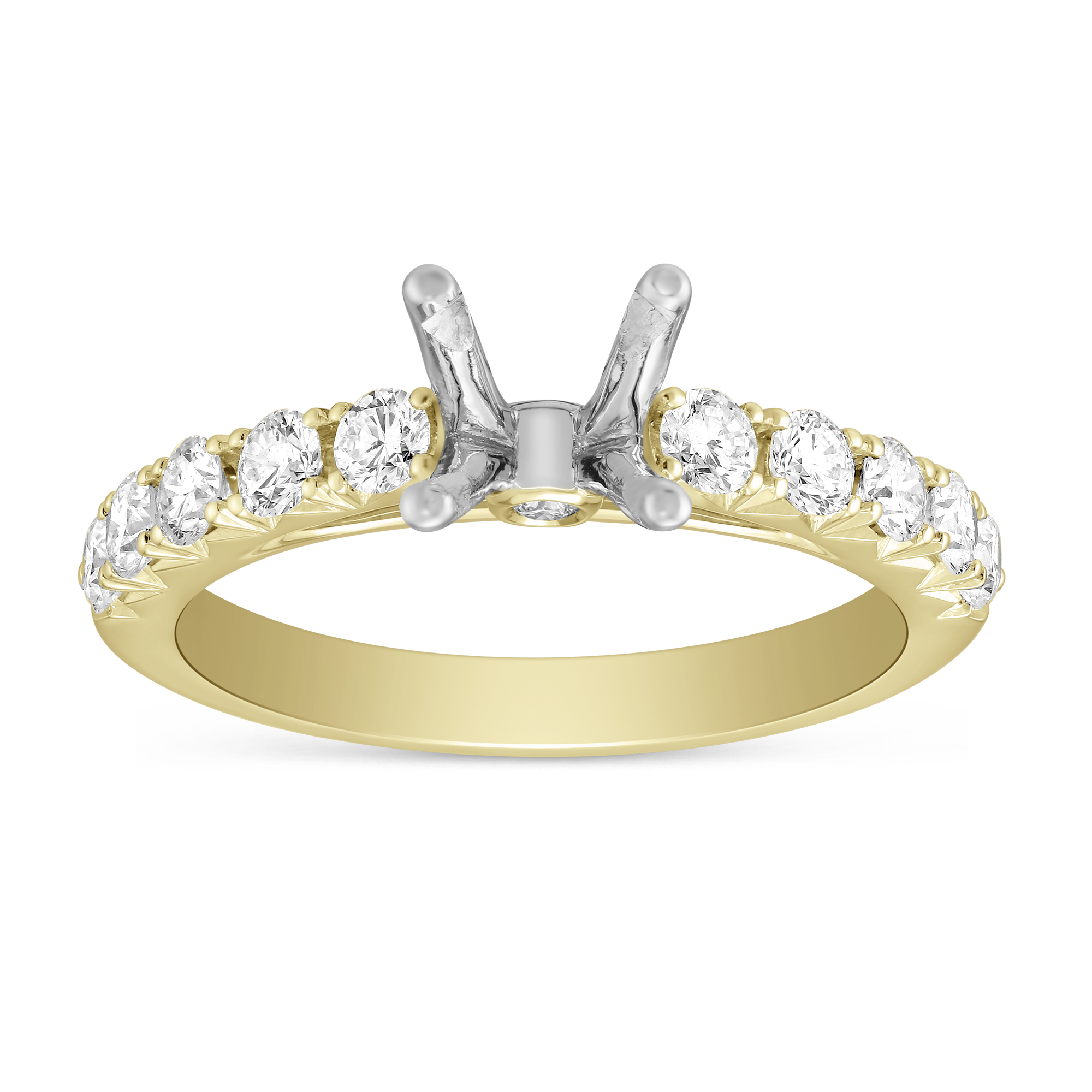 14K Yellow Gold Prong Set Diamond Cathedral Ring Setting | Borsheims