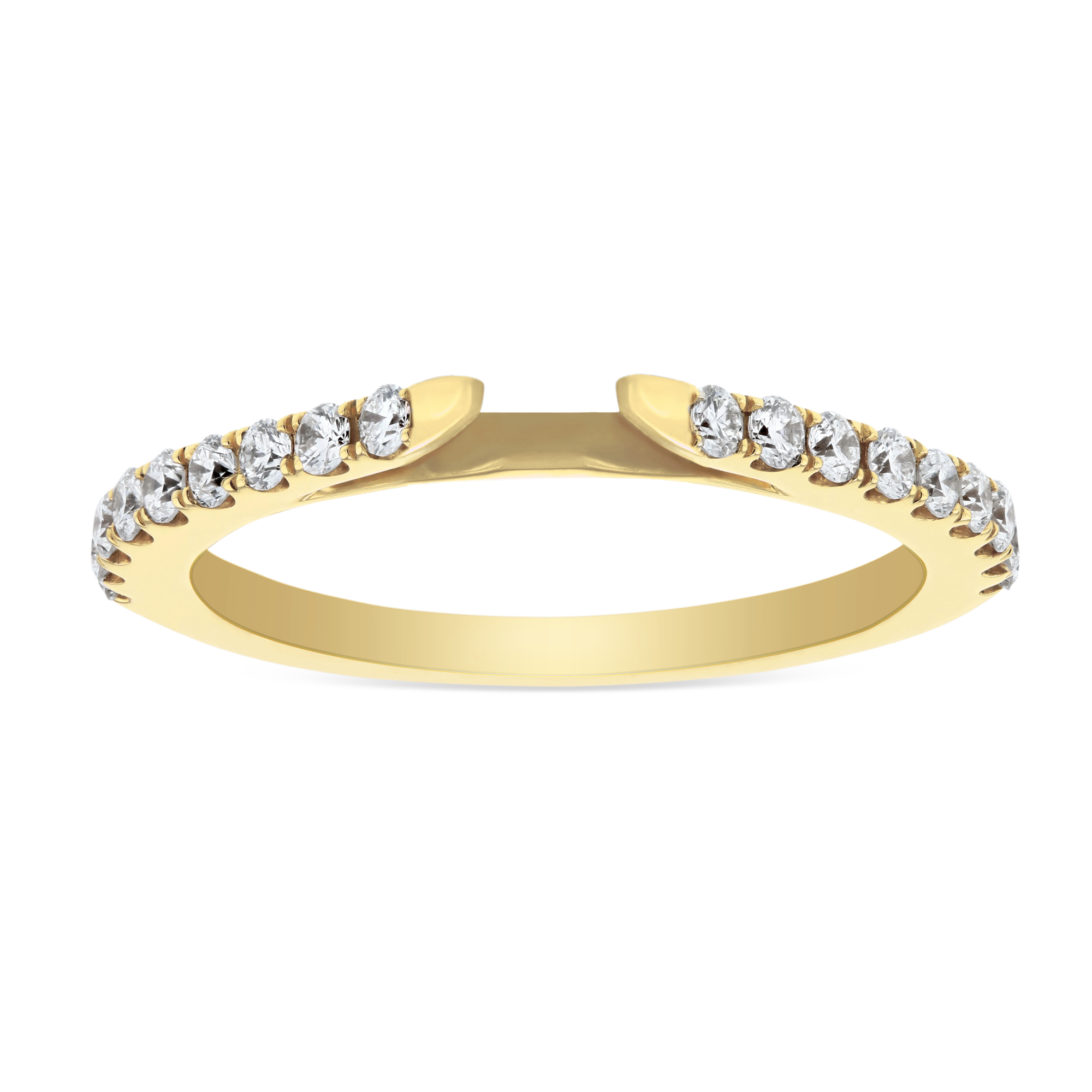 Yellow Gold Single Row Diamond Ring Setting