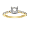 Yellow Gold Single Row Diamond Ring Setting
