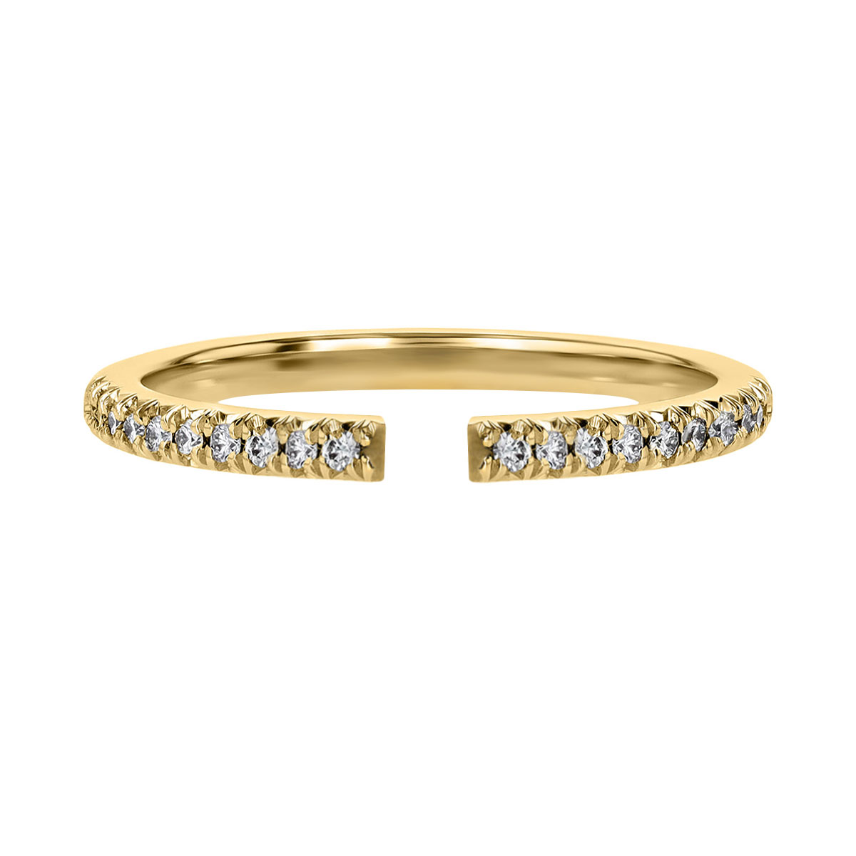 18K Gold Diamond Side Stone Engagement Ring Setting, 0.13 cttw