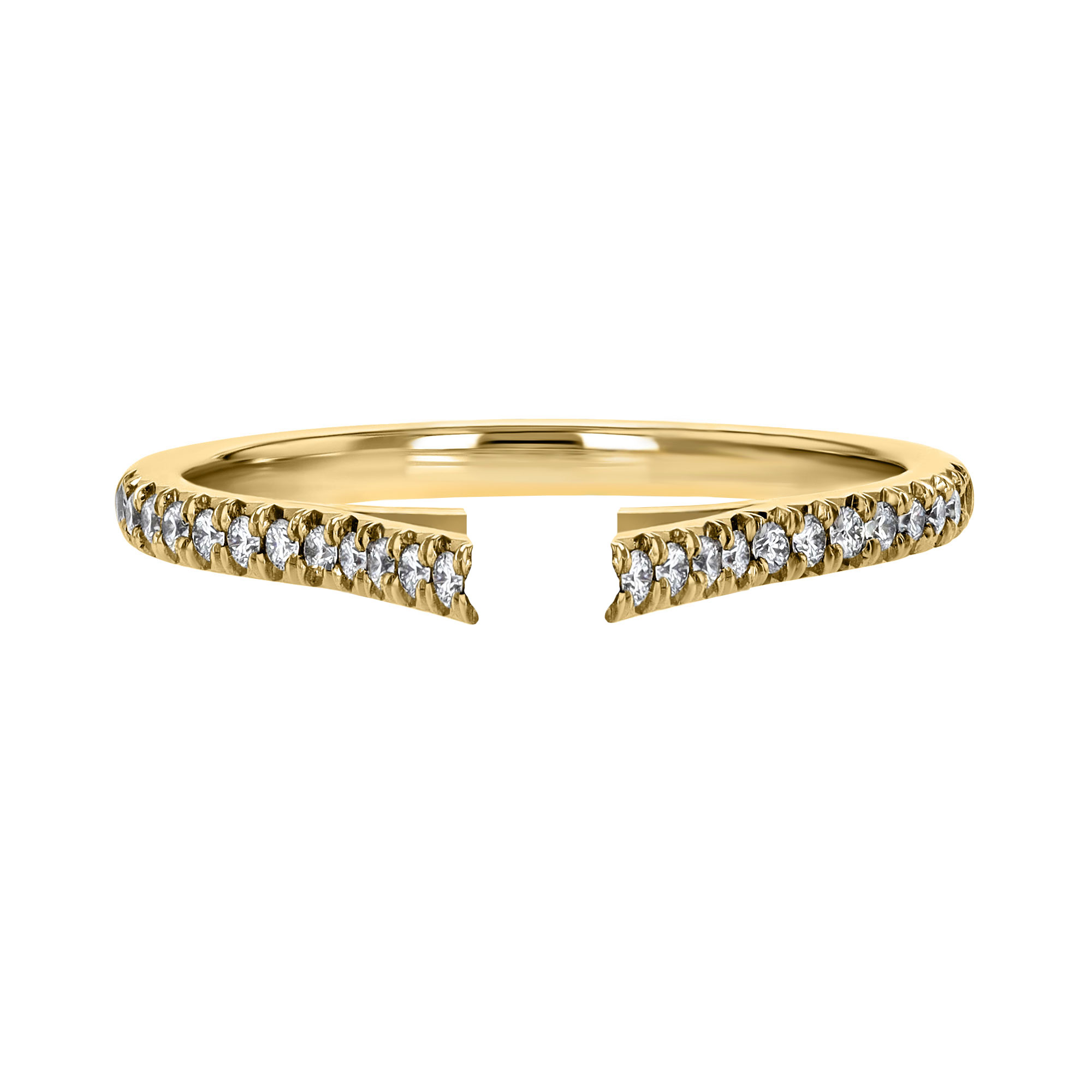 18K Gold Petite French Cut Diamond Side Stone Engagement Ring Setting