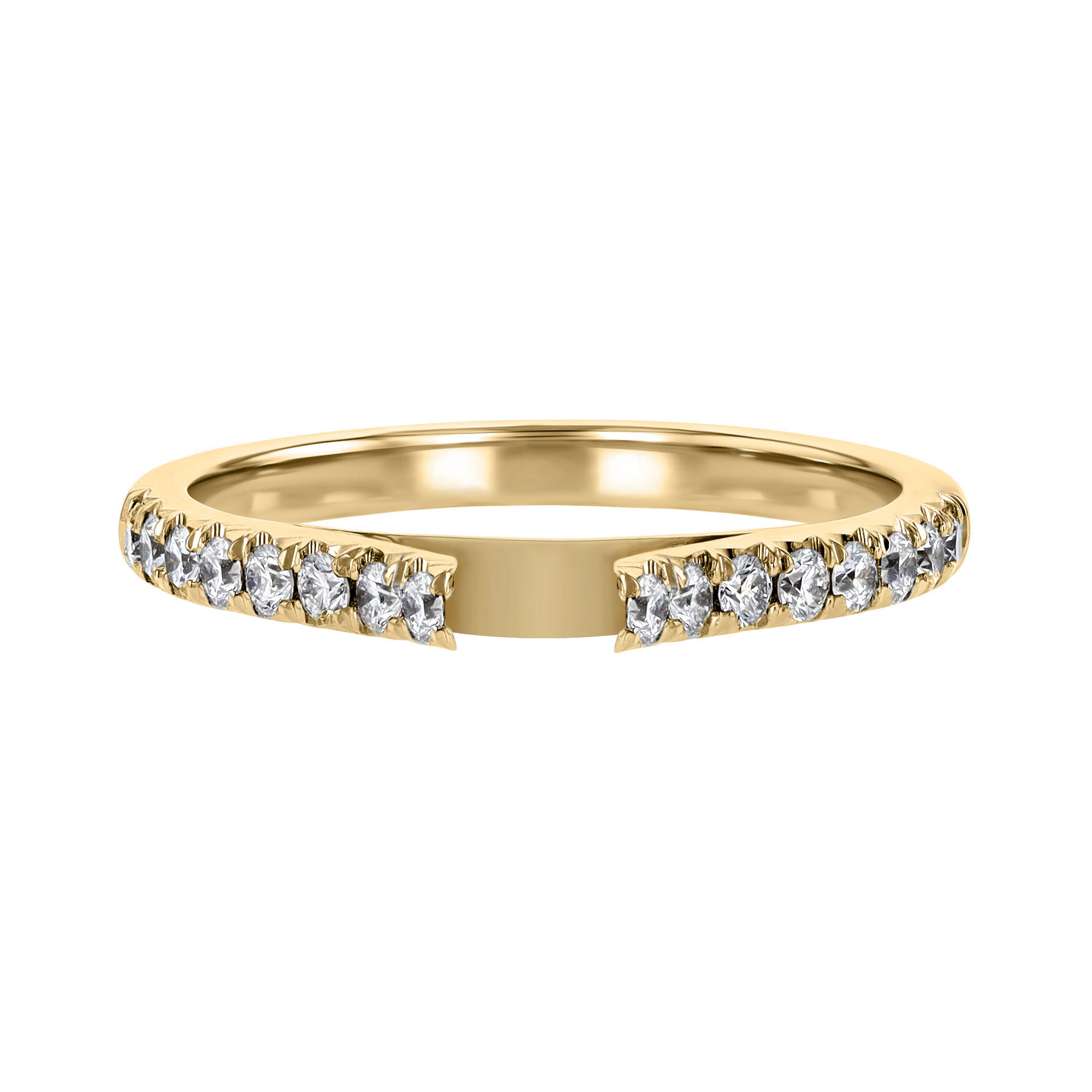 Diamond Half Shank Ring Setting in Yellow Gold, 0.22 cttw