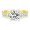 Diamond Bead Bright Ring Setting with Gallery in Yellow Gold