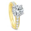 Diamond Bead Bright Ring Setting with Gallery in Yellow Gold
