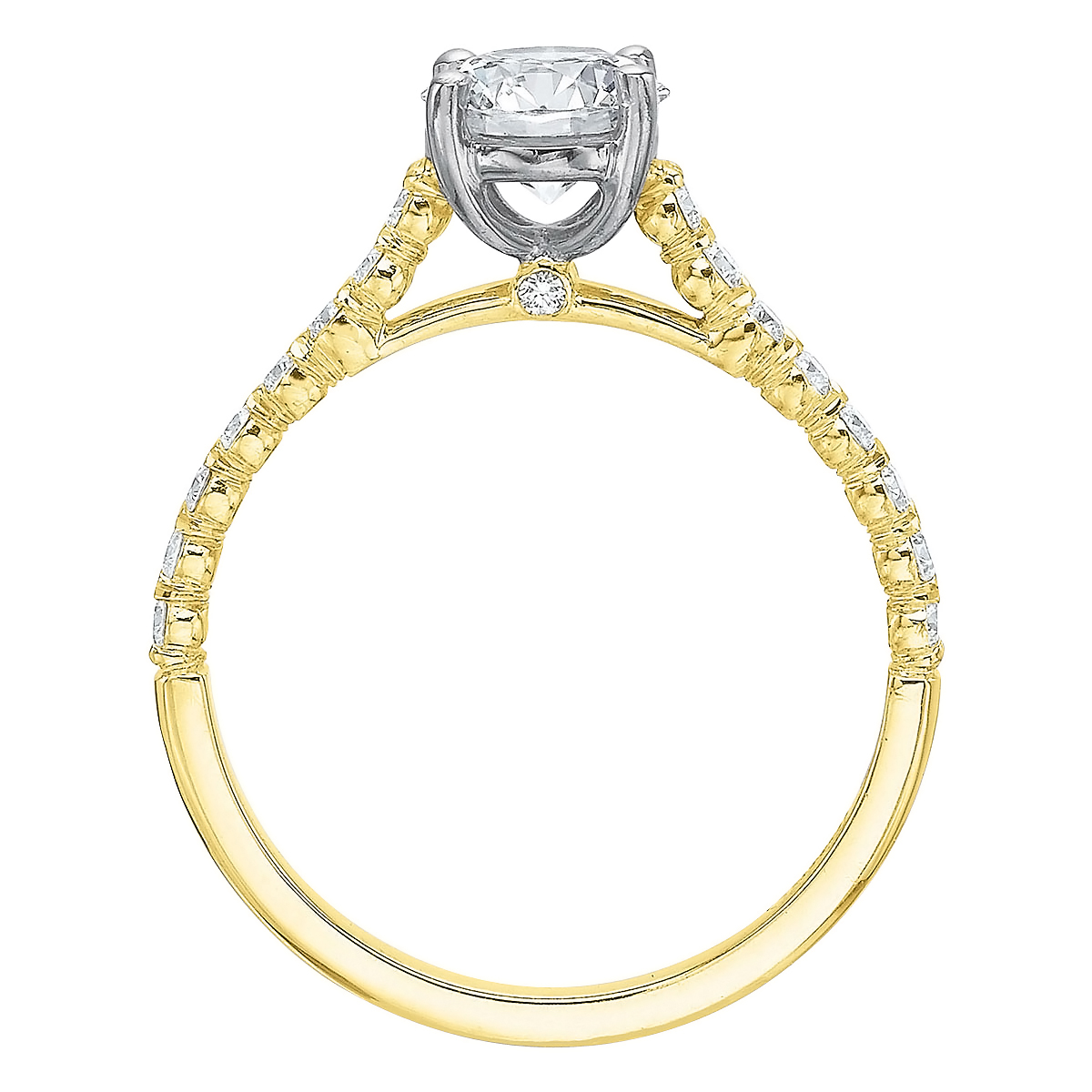 Diamond 4 Prong Ring Setting in Yellow Gold
