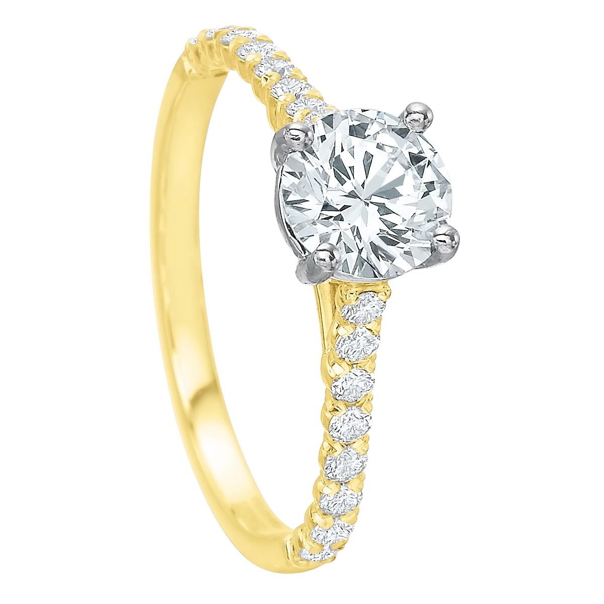 Diamond 4 Prong Ring Setting in Yellow Gold