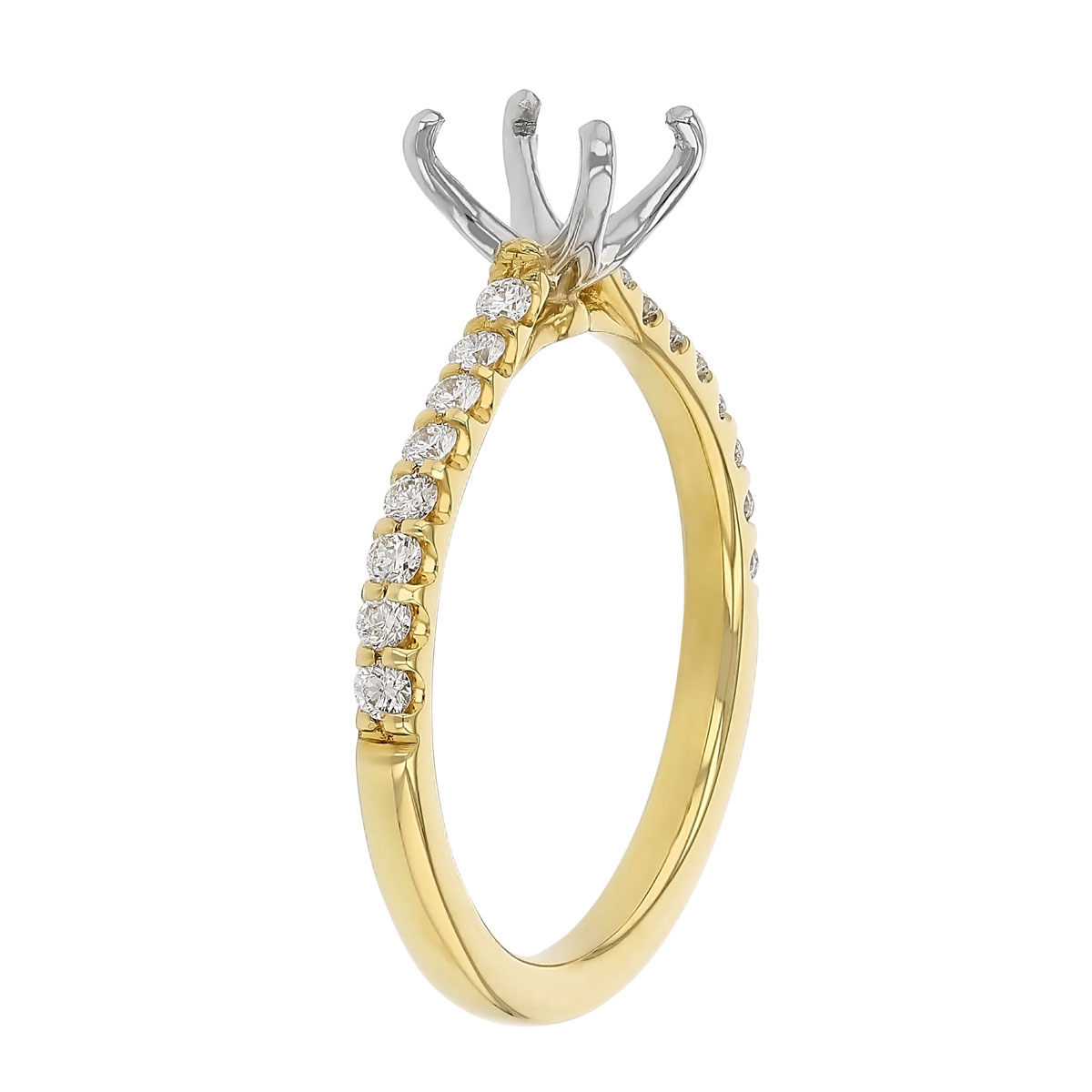 Diamond Pavé Ring Setting in Yellow Gold