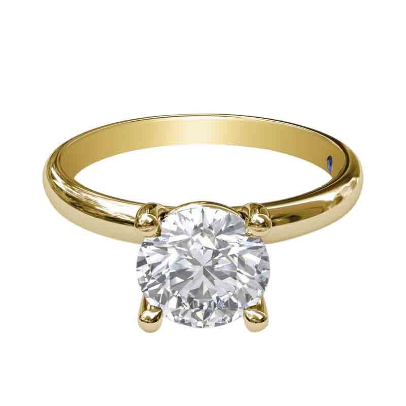 Yellow Gold Solitaire Engagement Ring Setting with Peekaboo Diamonds