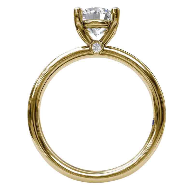 Yellow Gold Solitaire Engagement Ring Setting with Peekaboo Diamonds