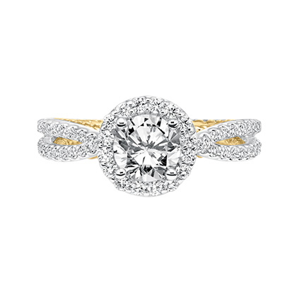 ArtCarved Marin Diamond Rope Ring Setting in Two Tone, 0.47 aptw