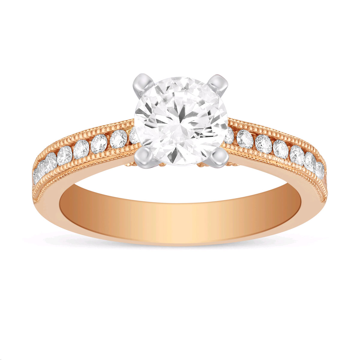 Rose Gold Channel Set Diamond Ring Setting