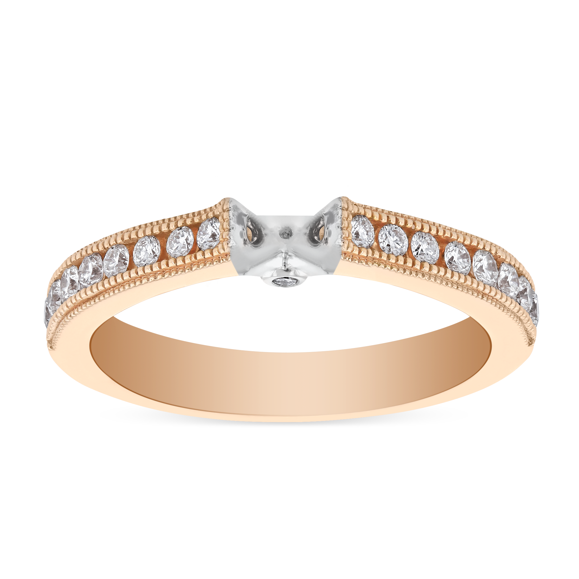 Rose Gold Channel Set Diamond Ring Setting