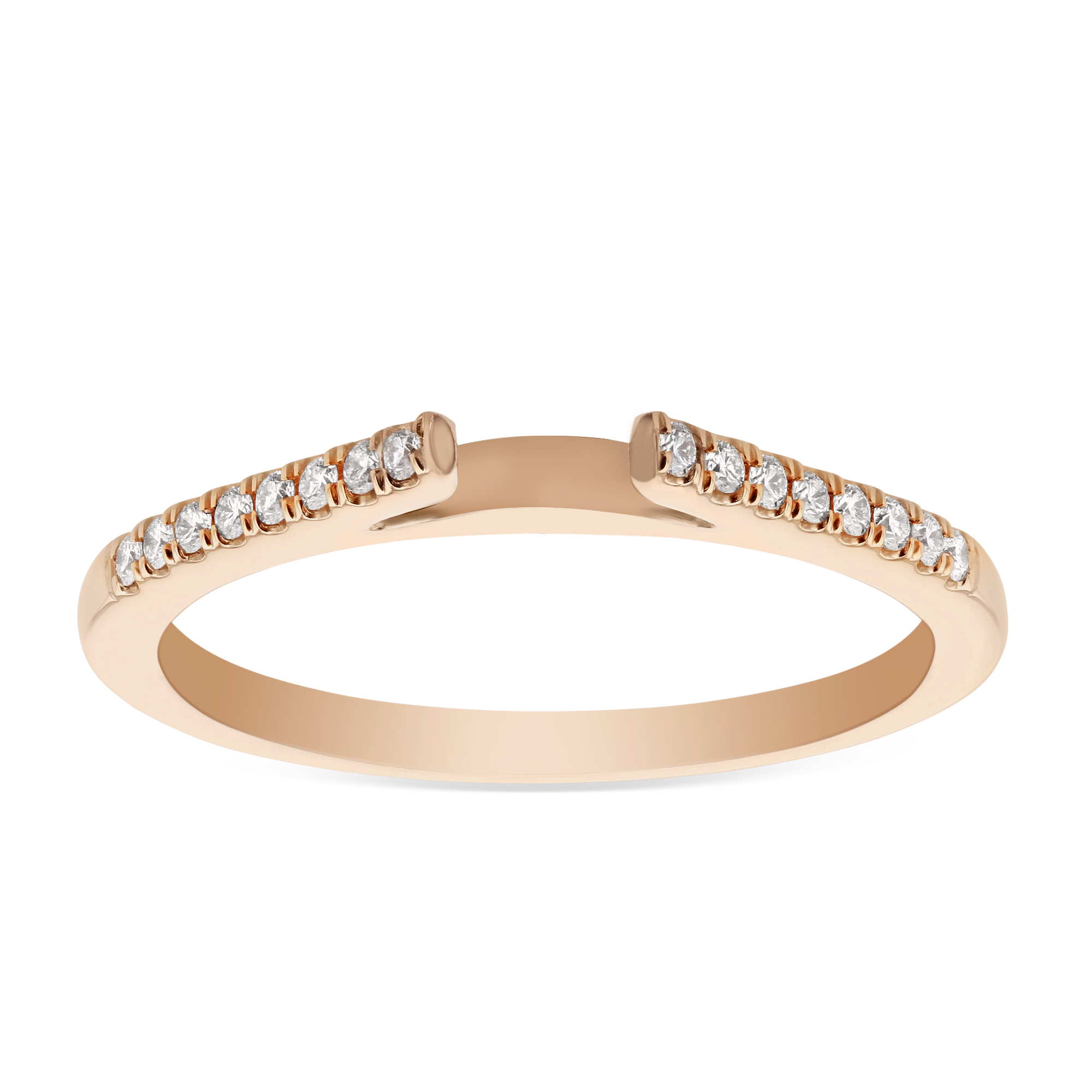 Rose Gold Prong Set Diamond Setting For 1.00ct Center Diamond