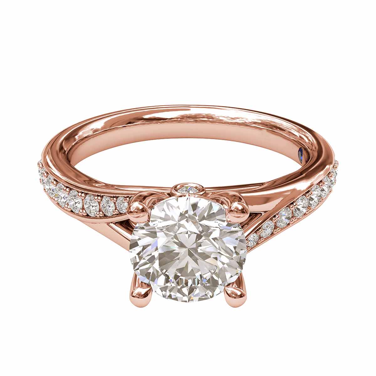 Diamond Half  Split Shank Ring Setting in Rose Gold
