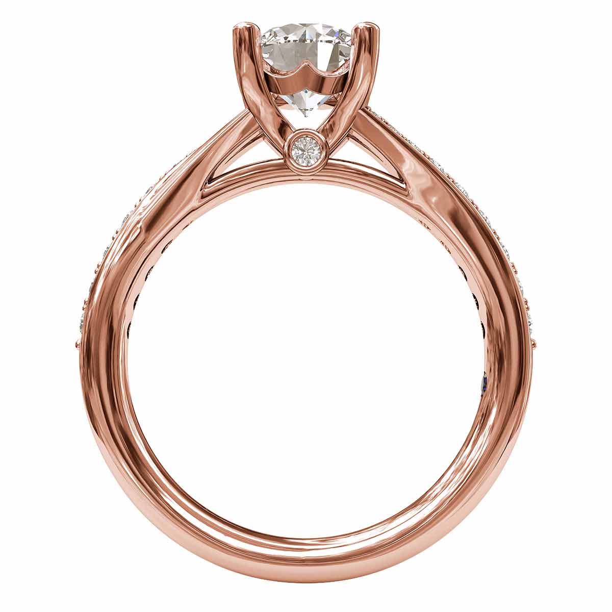 Diamond Half  Split Shank Ring Setting in Rose Gold