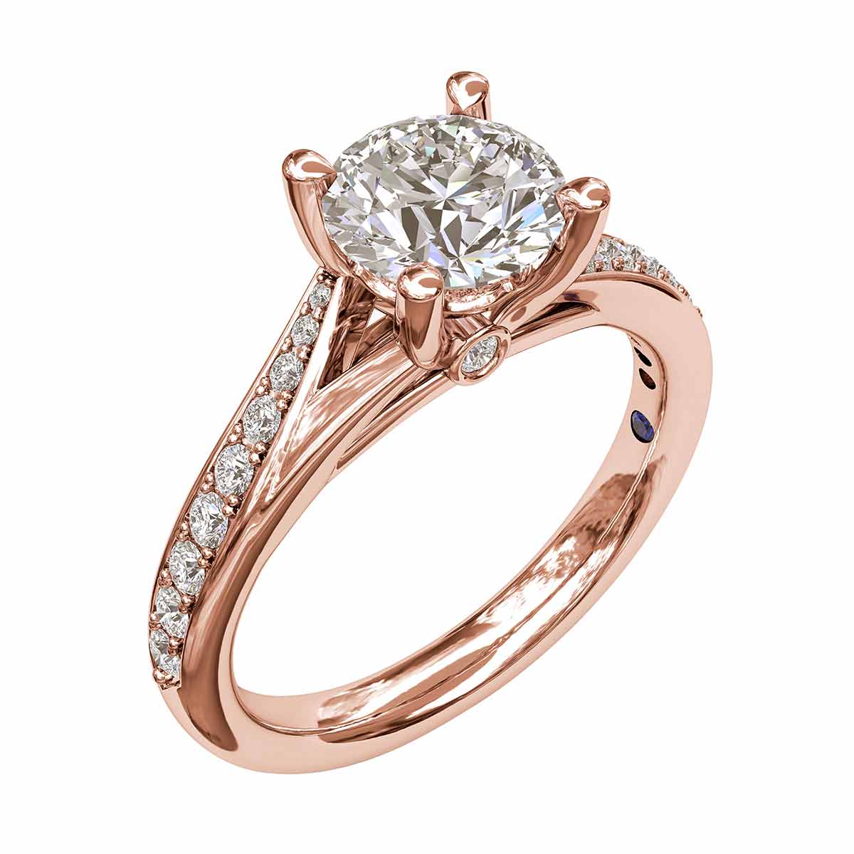 Diamond Half  Split Shank Ring Setting in Rose Gold