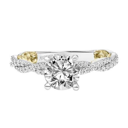 ArtCarved Lyric Ione Diamond Twisted Shank Ring Setting in Two Tone