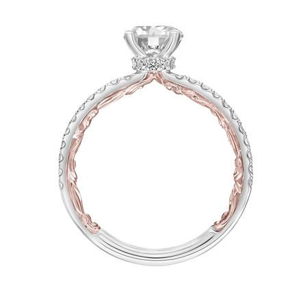 ArtCarved Lyric Cora Diamond Ring Setting in Rose & White Gold