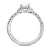 White Gold Diamond Engagement Ring with Joined Diamond Halo & 2 Row Shank, .67 ct