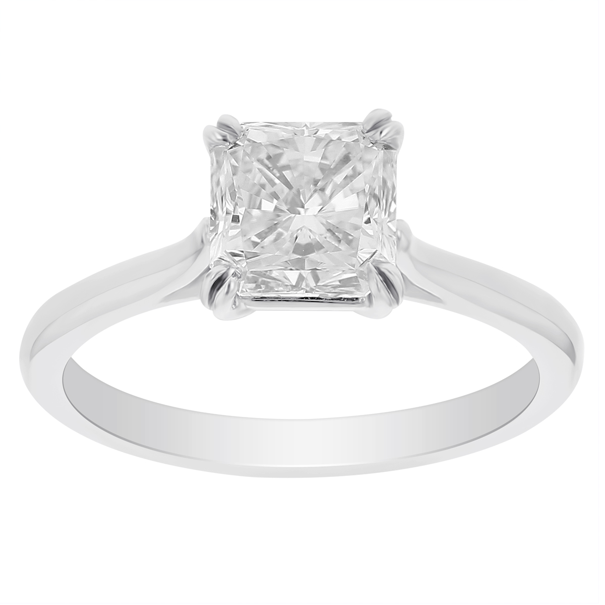 18k White Gold Square Radiant Diamond Solitaire Engagement Ring 18k White Gold Square Radiant Diamond Solitaire Engagement Ring 1 51 Ct