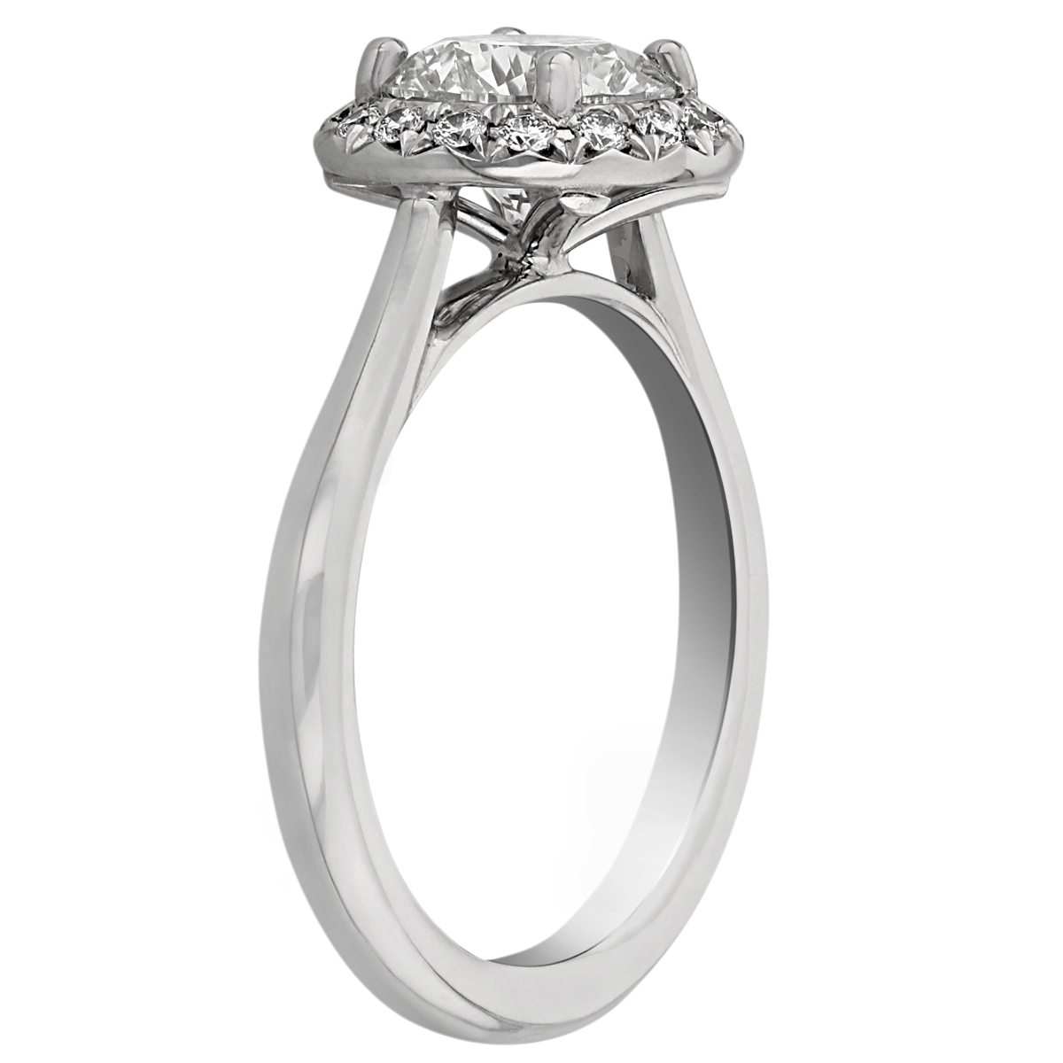Borsheims Warren Buffett Signature Round Diamond Halo Ring in White Gold, 1.59 ct