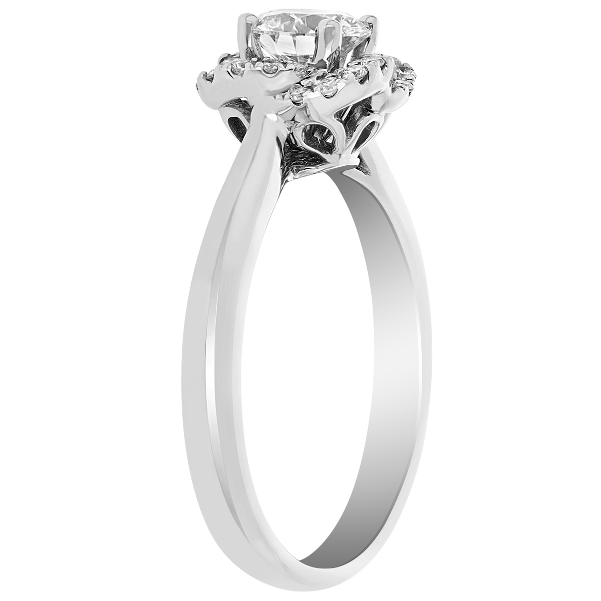 ALTR Lab Grown Diamond Twist Knot Square Halo Engagement Ring in White Gold