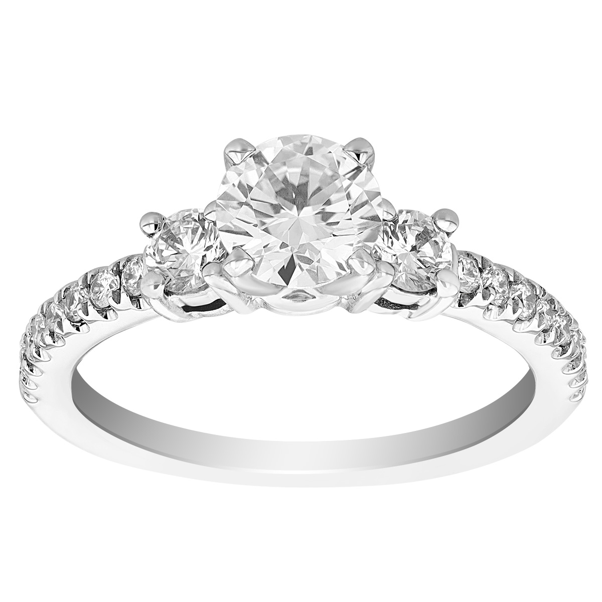 ALTR Lab Grown Diamond 3 Stone Engagement Ring in White Gold | ZR025EG ...