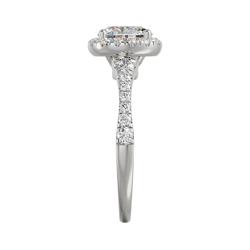 ALTR Lab Grown Oval Diamond Halo Engagement Ring in White Gold