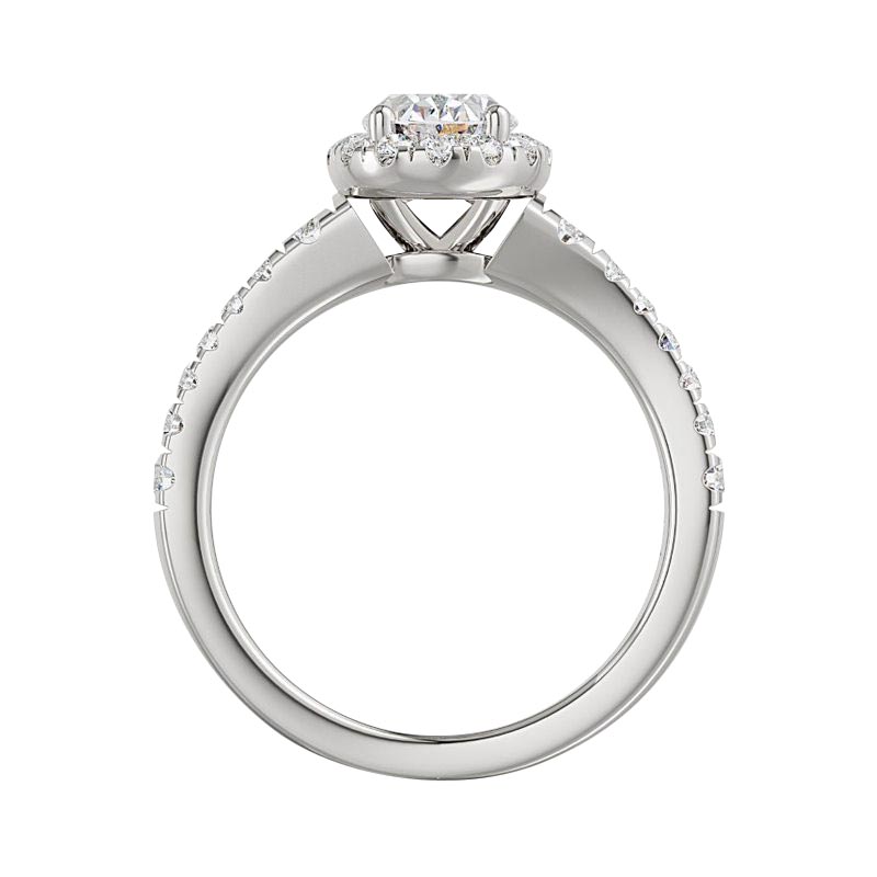 ALTR Lab Grown Oval Diamond Halo Engagement Ring in White Gold