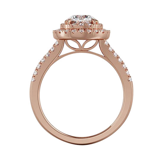 ALTR Lab Grown Round Diamond Double Halo Engagement Ring with Split Shank in Rose Gold