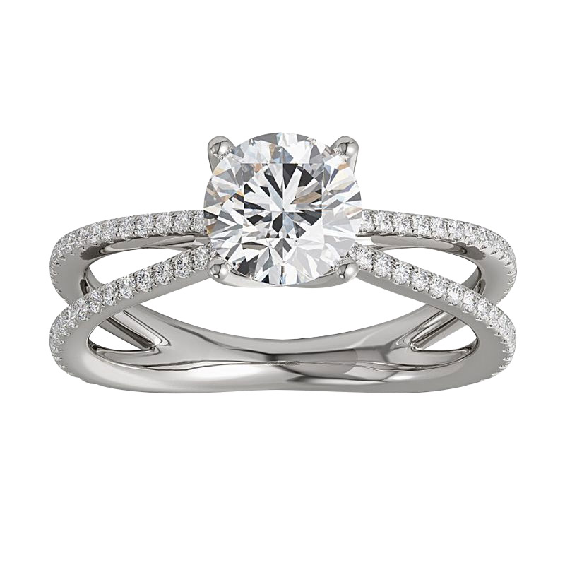 ALTR Lab Grown Diamond Split Shank X Engagement Ring in White Gold