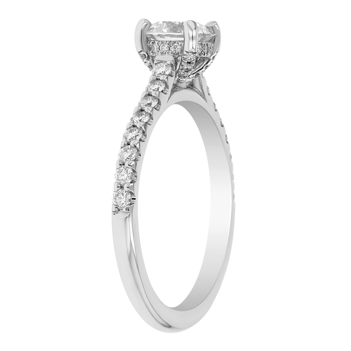 Kalahari Dream Diamond Engagement Ring with Side Stones in White Gold