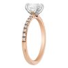 Borsheims Signature Oval Diamond Engagement Ring with Side Stones in Rose Gold, .75 ct