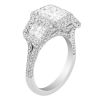 J.B. Star Radiant Diamond 3 Stone Halo Engagement Ring in Platinum