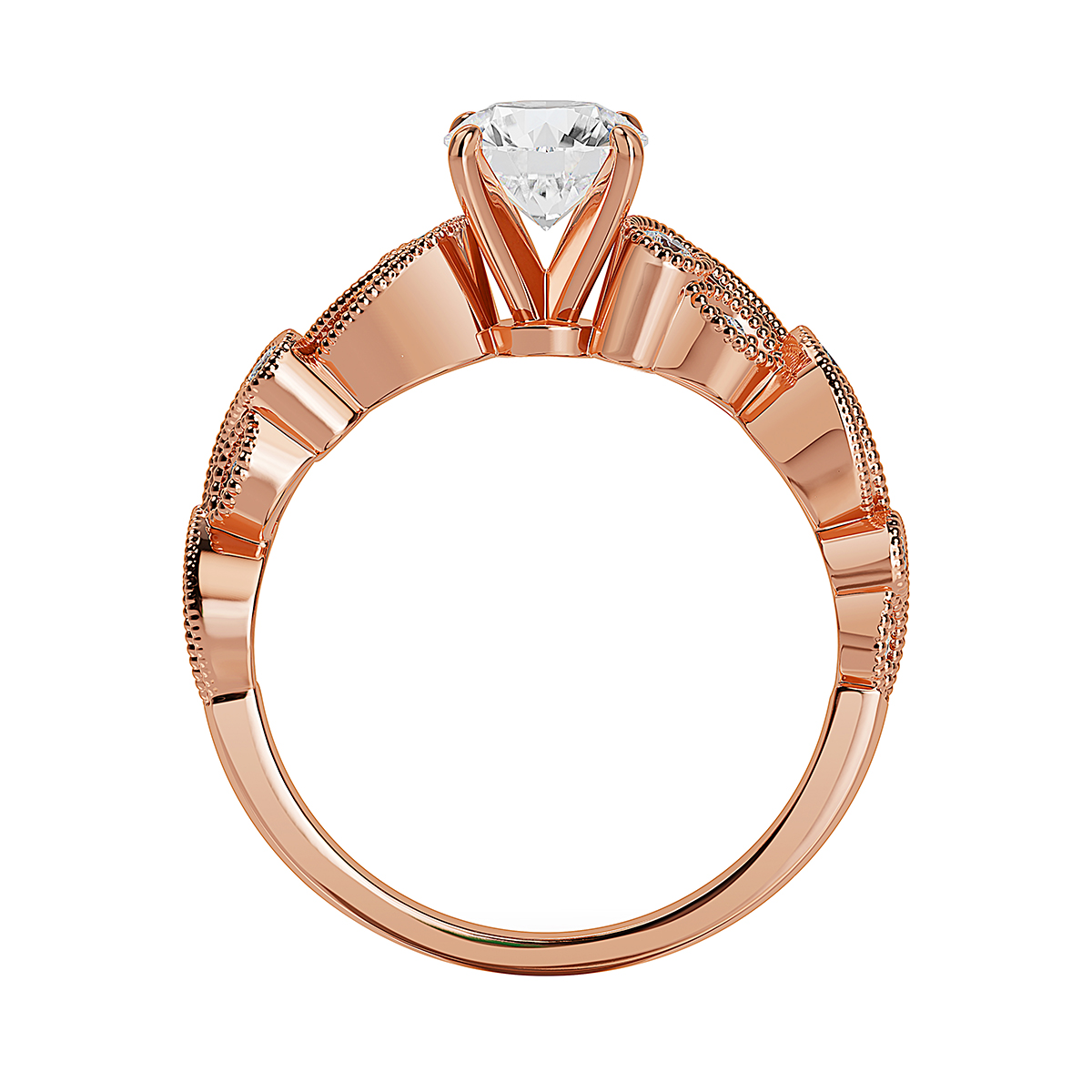ALTR Lab Grown Diamond Milgrain Scrollwork Engagement Ring in Rose Gold ...