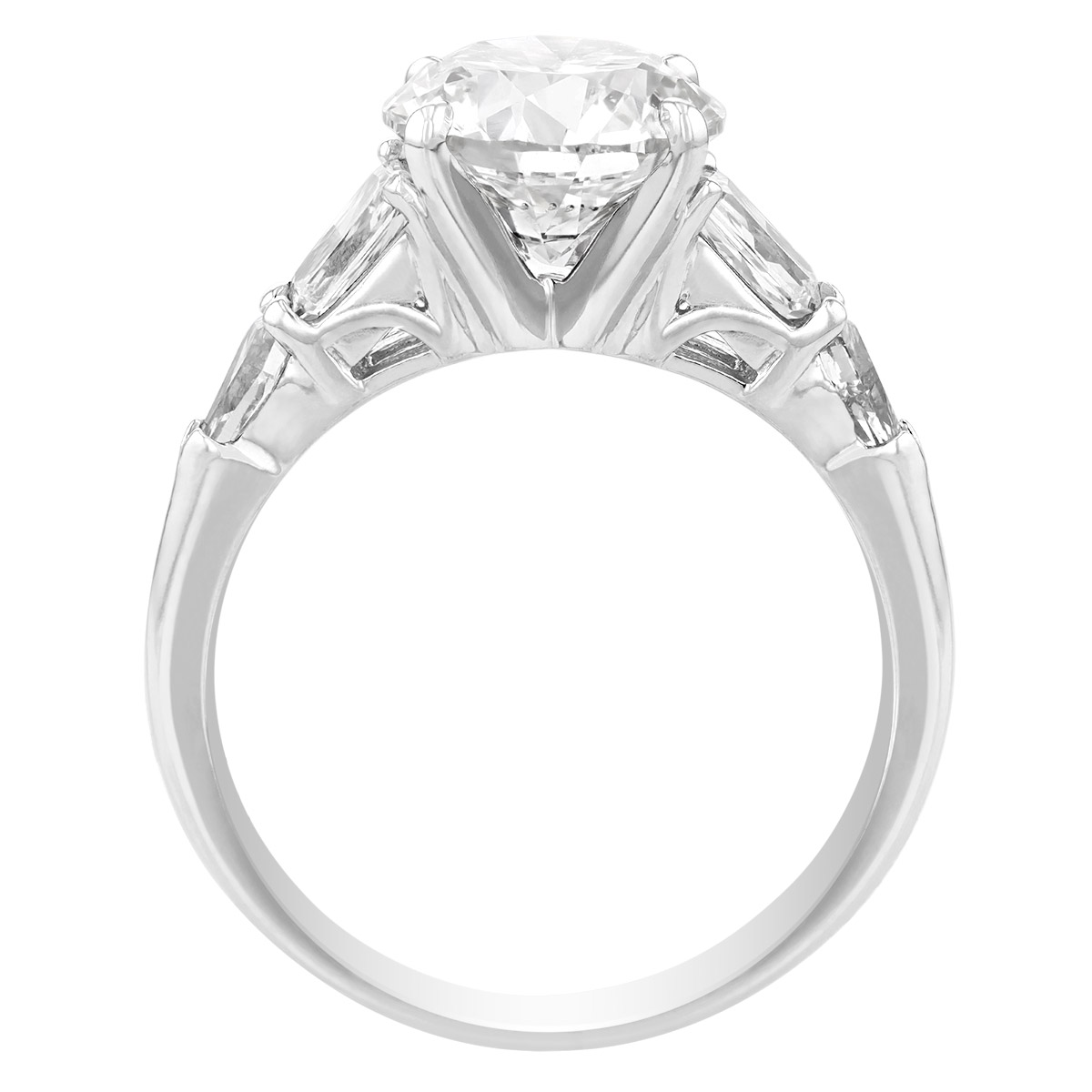 Round Diamond 5 Stone Engagement Ring in Platinum