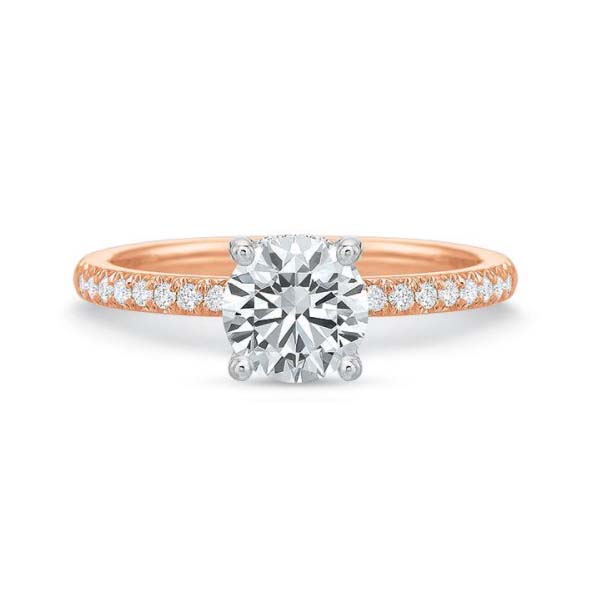 Kalahari Dream Diamond Engagement Ring with Hidden Halo in Rose Gold, 1.01 ct