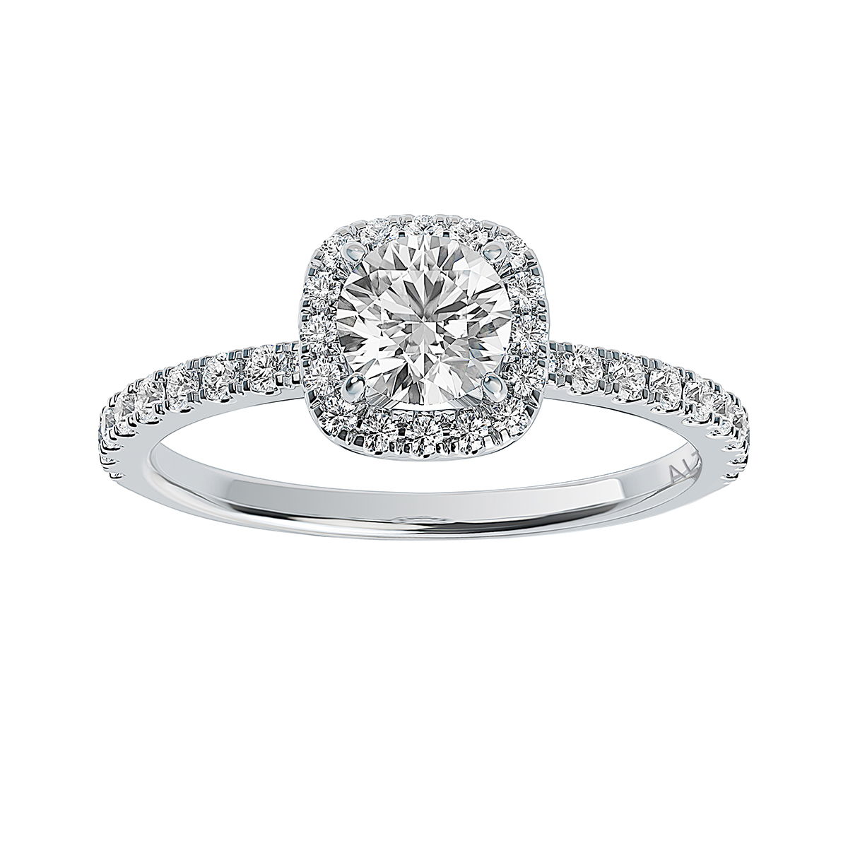 ALTR Lab Grown Diamond Halo & Side Stone Engagement Ring in White Gold ZR008EG107IHA Borsheims