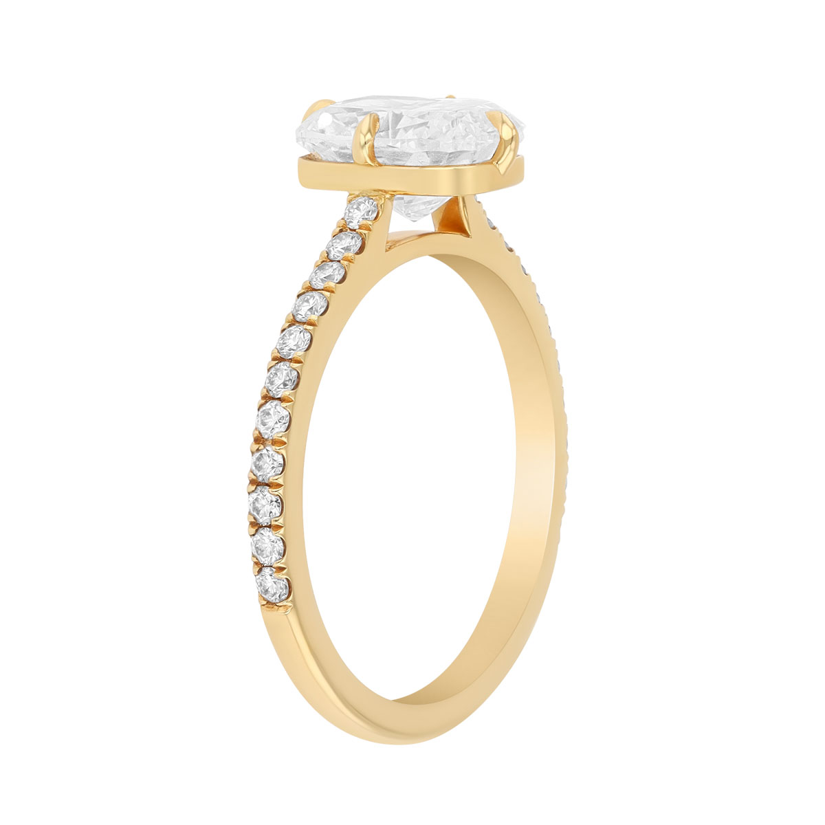 Cushion Cut Diamond Engagement Ring in Yellow Gold, 2.30 cttw