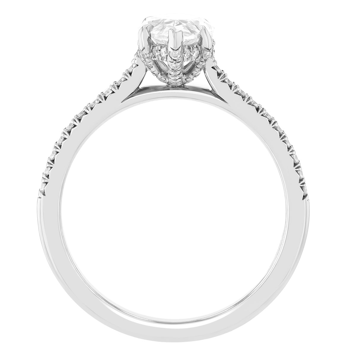 Marquise Diamond Side Stone Engagement Ring in Platinum