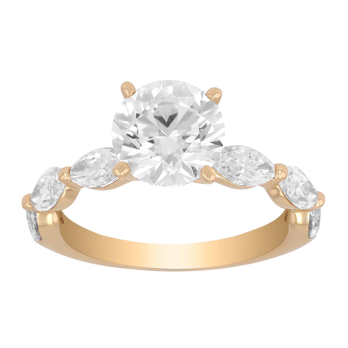 ALTR Lab Grown Round & Marquise Diamond Side Stone Engagement Ring in ...