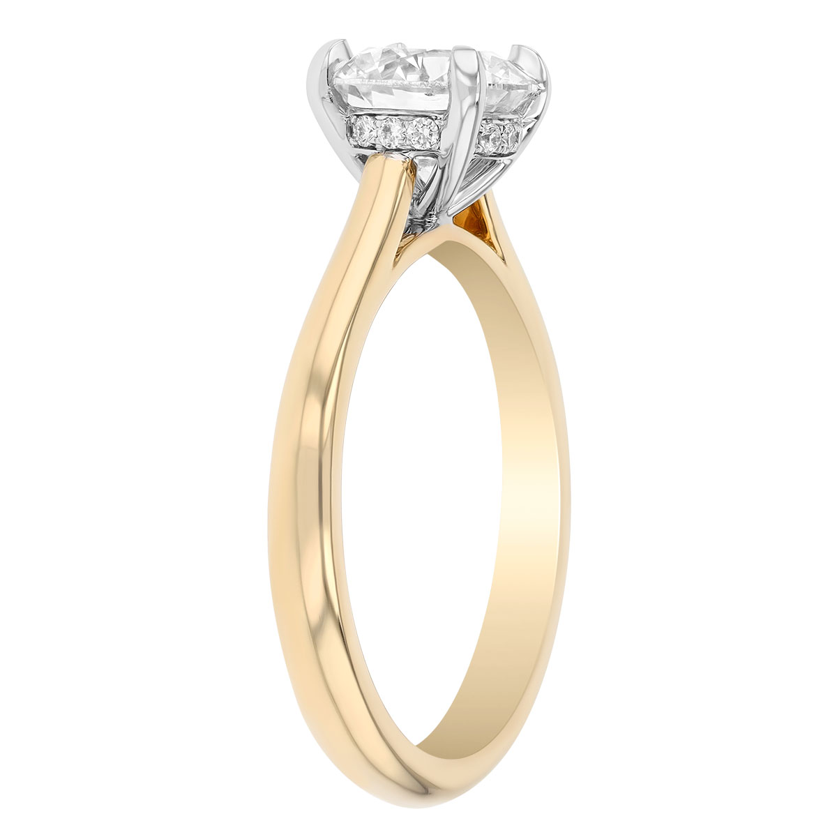 Round Diamond Solitaire Engagement Ring in 14K Yellow Gold, 1.50 ct