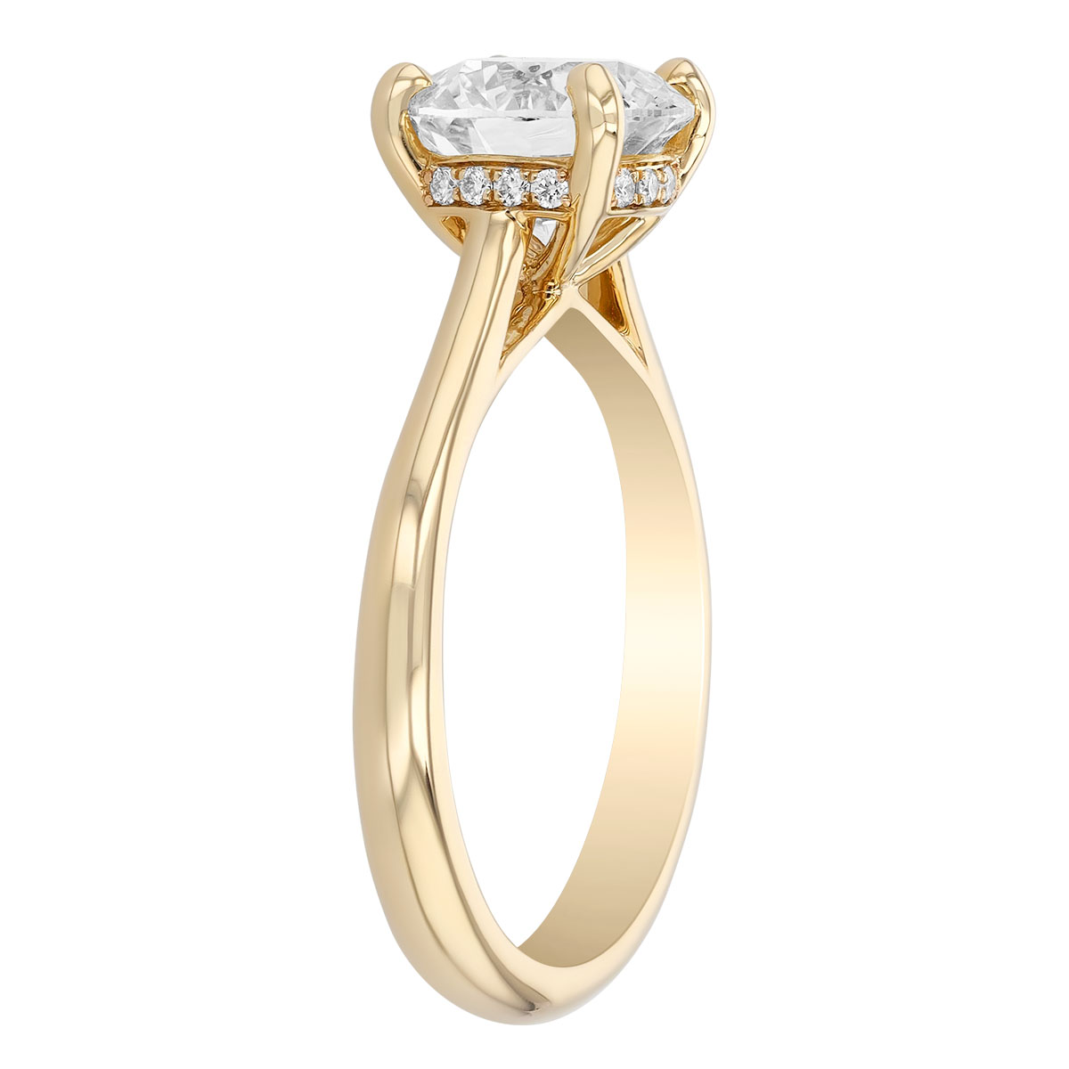Round Diamond Solitaire Engagement Ring in 14K Yellow Gold, 2.13 ct