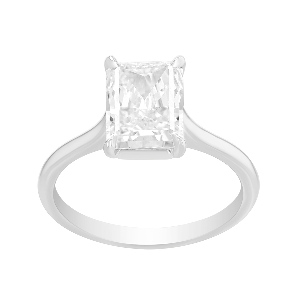 Kwiat Radiant Cut Diamond Solitaire Engagement Ring in Platinum, 2.26 ct