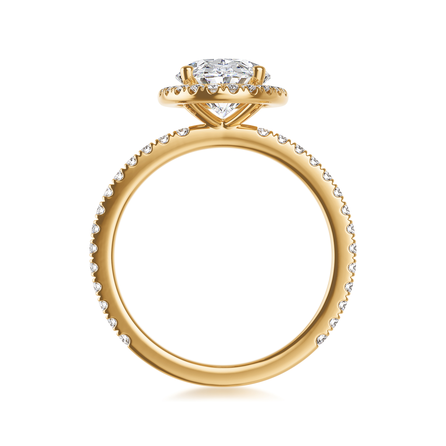 ALTR Lab-Grown Oval Diamond & Halo Engagement Ring in Yellow Gold, 2.50 cttw