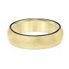 Yellow Gold Brushed 6 mm Wedding Band with Black Enamel Sidewall, Size 10