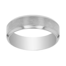 Furrer-Jacot White Gold Satin 5.5 mm Flat Wedding Band, Size